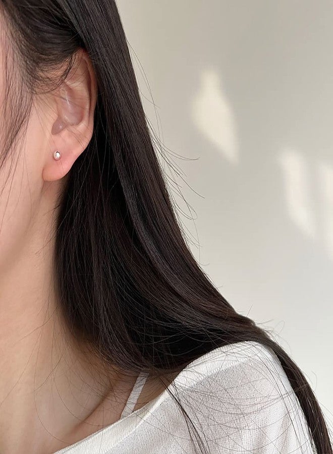 Izpack Cute Bead Ball Double Sided Front Back Stud Earrings for Women 925 Sterling Silver Cartilage Sleeper Ear Jackets Studs Earring Fashion 2 in 1 Jewelry Gifts for Daughter Hypoallergenic - Image 4